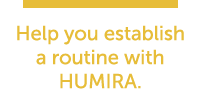 Help you establish a routine with HUMIRA