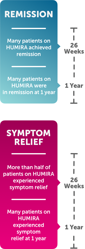Many Patients Achieved Remission and Experienced Symptom Relief on HUMIRA