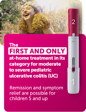HUMIRA (adalimumab) is the first and only at-home treatment in its category for moderate to severe ulcerative colitis 