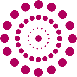 A target icon in a broken plum circle.